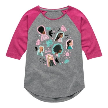 Barbie - Easter - Photo Collage - Toddler And Youth Girls Raglan Graphic T-Shirt