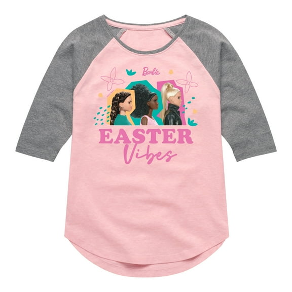 Barbie - Easter Vibes - Power Pose - Toddler And Youth Girls Raglan Graphic T-Shirt