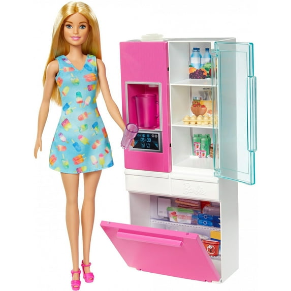 Barbie Estate Doll & Furniture Set, Refrigerator W Ith W Orking W Ater Dispenser