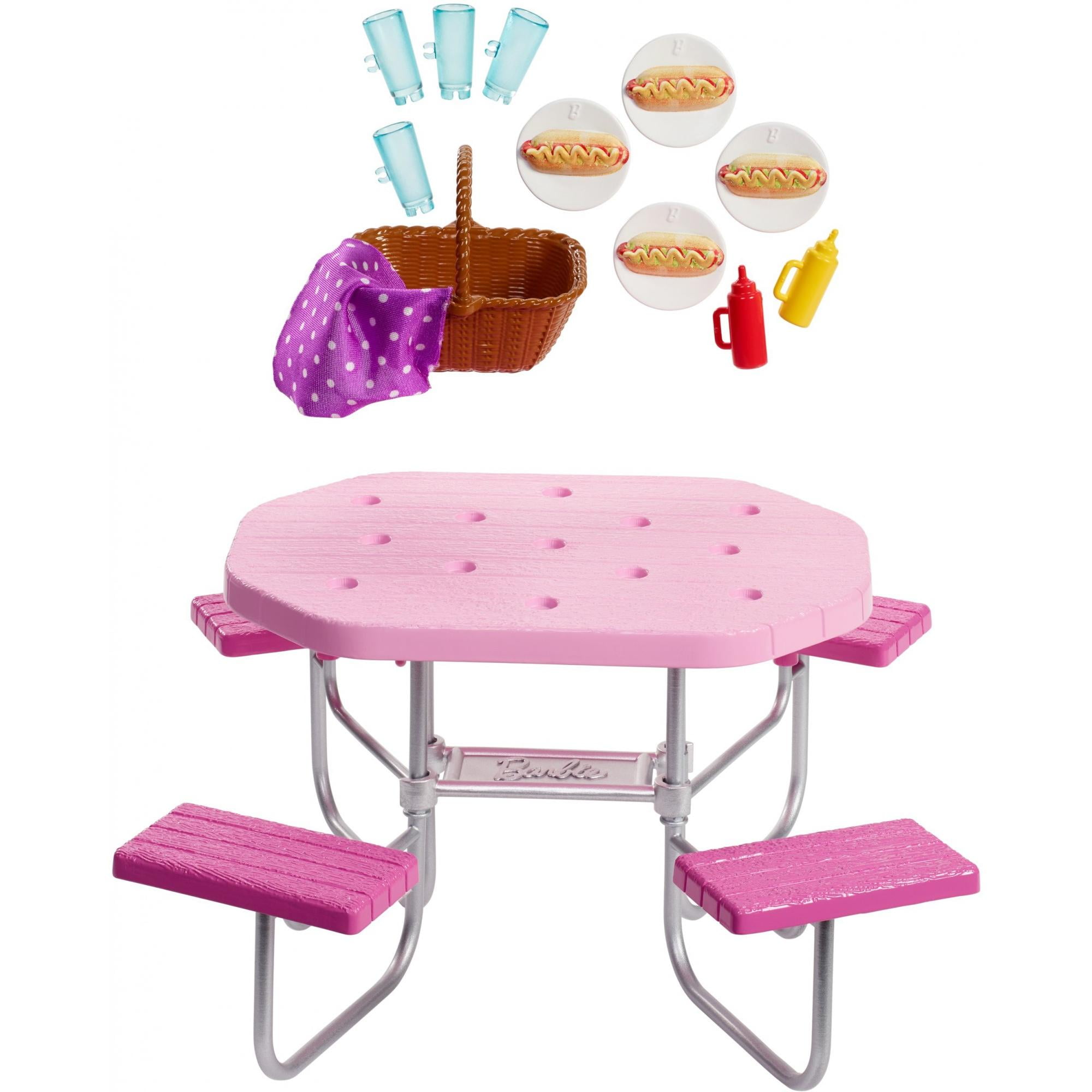 Barbie Estate Picnic Table Set with Themed Accessories