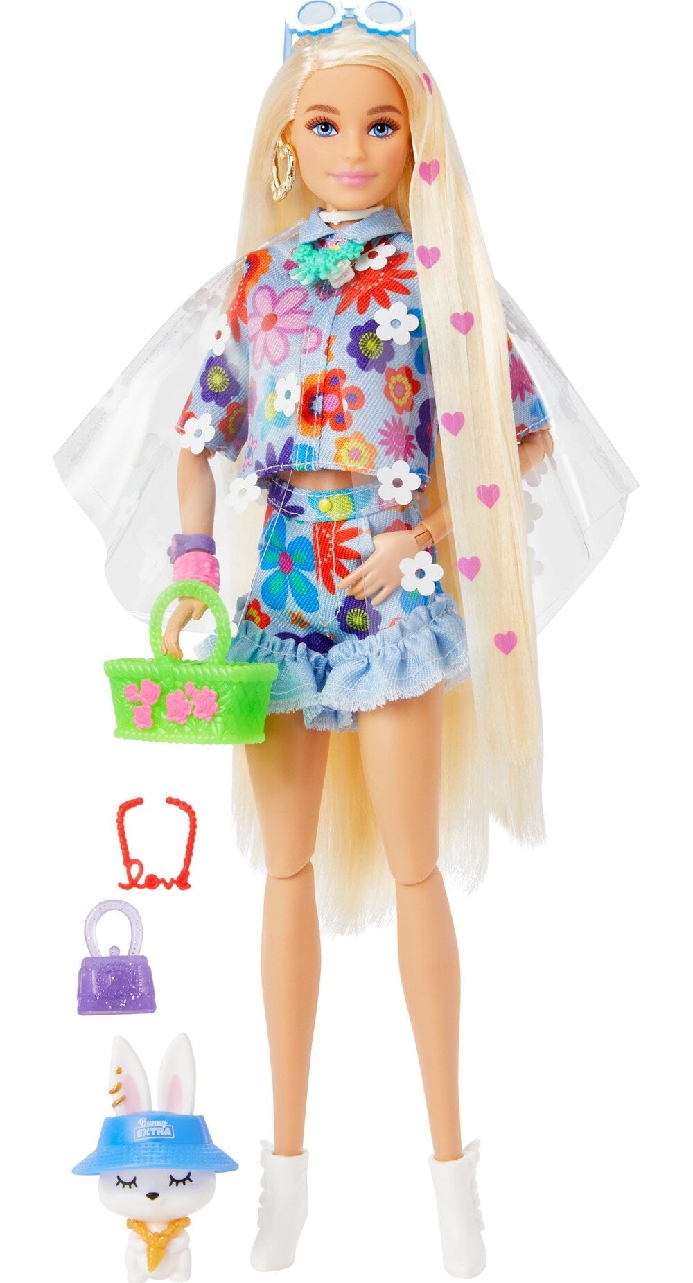 Barbie Extra Fashion Doll with Blonde Hair Dressed 2-Piece Outfit with Accessories & Pet - Walmart.com