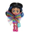 thumbnail image 1 of Barbie Extra Mini Minis Doll with Blue-Streaked Black Ponytail in Rainbow Dress & Accessories, 1 of 6