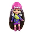 thumbnail image 1 of Barbie Extra Mini Minis Doll with Brunette Hair, Alien Sweater Dress & Peace-Sign Themed Accessories, 1 of 6