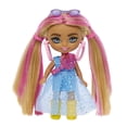 thumbnail image 1 of Barbie Extra Mini Minis Doll with Pink-Streaked Blonde Pigtails in Blue Dress & Accessories, 1 of 6