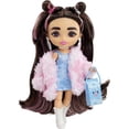 thumbnail image 1 of Barbie Extra Minis Doll with Brunette Hair & Brown Eyes in Faux Fur Jacket with Accessories, 1 of 6