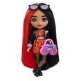 thumbnail image 1 of Barbie Extra Minis Doll with Red & Black Hair in Flame-Print Dress & Moto Jacket with Accessories, 1 of 6
