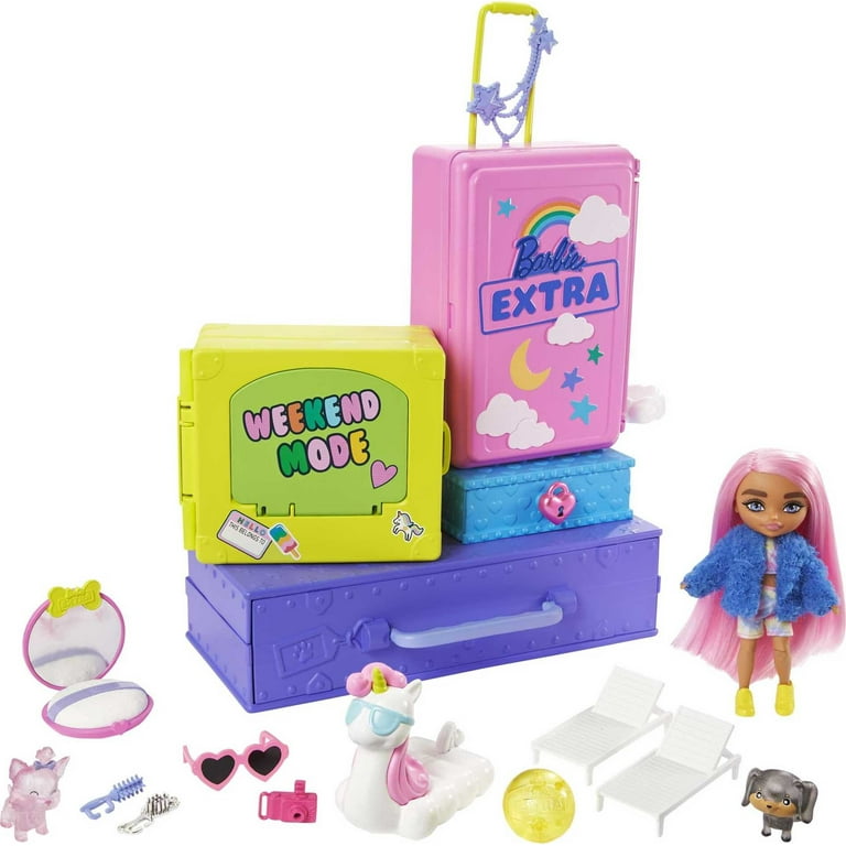 Barbie Extra Minis Pet Dollhouse, Travel Party Playset with Doll, Puppies &  Accessories