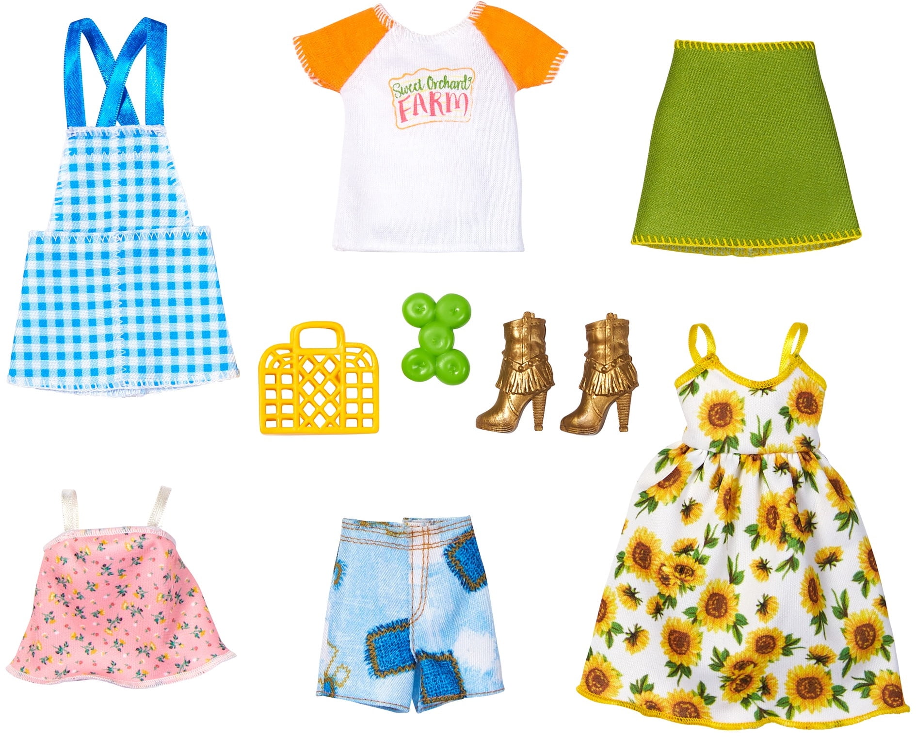 Barbie FarmThemed Fashion Pack, 9 Pieces For Barbie Doll