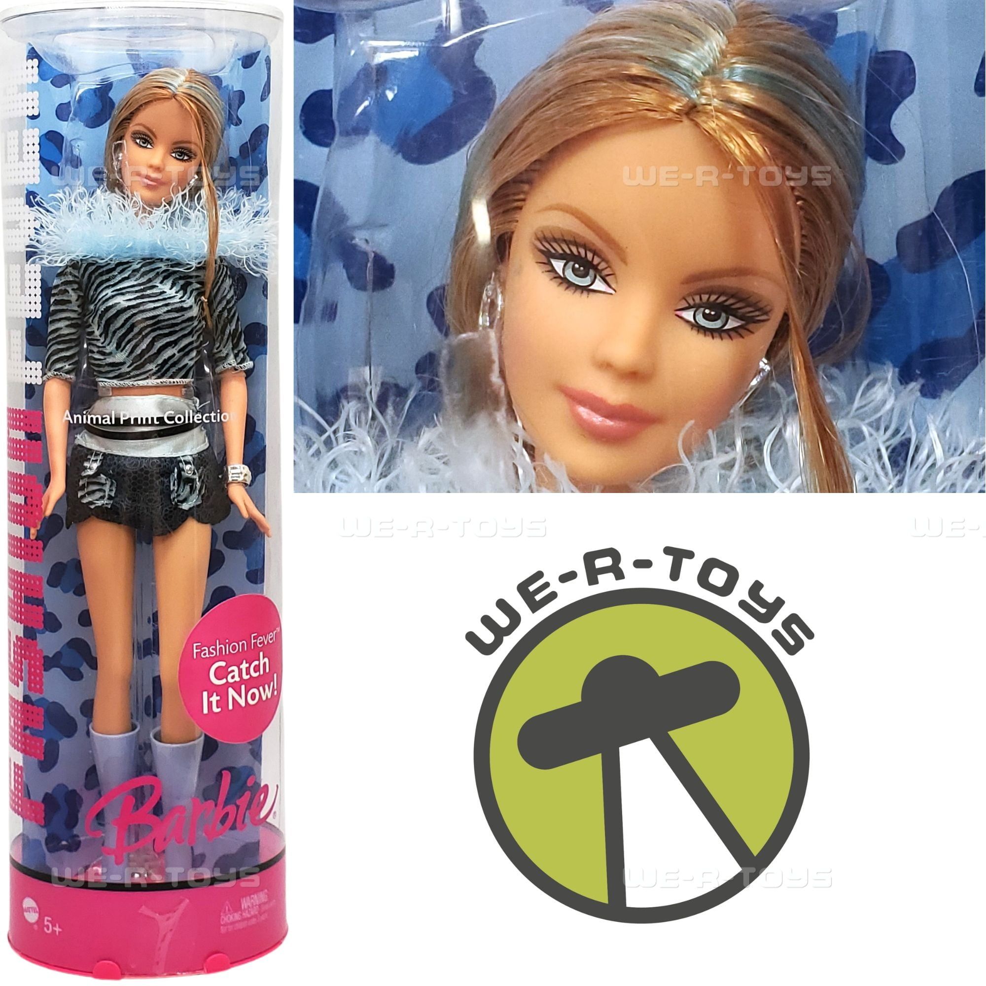 Barbie Fashion Fever Animal Print Doll in Blue & Black Tiger