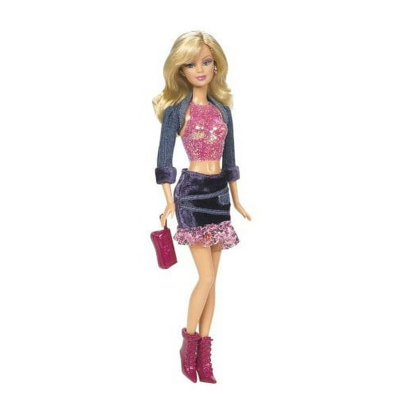 Barbie Fashion Fever Doll In Tube Hot Purple Metallic Crop Top (Painted On)