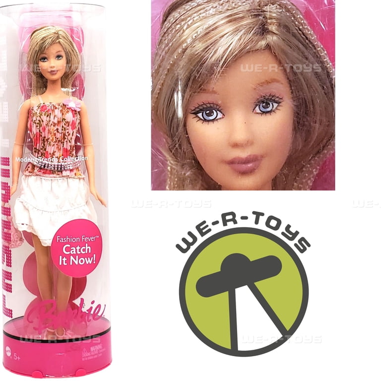 Barbie Fashion Fever Modern Trends Doll in Floral Pink Top & White Skirt  K9810
