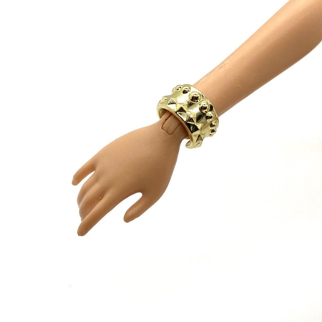 Barbie Fashion Jewelry Triangle Circle Gold Cuff Bracelet Doll Accessory