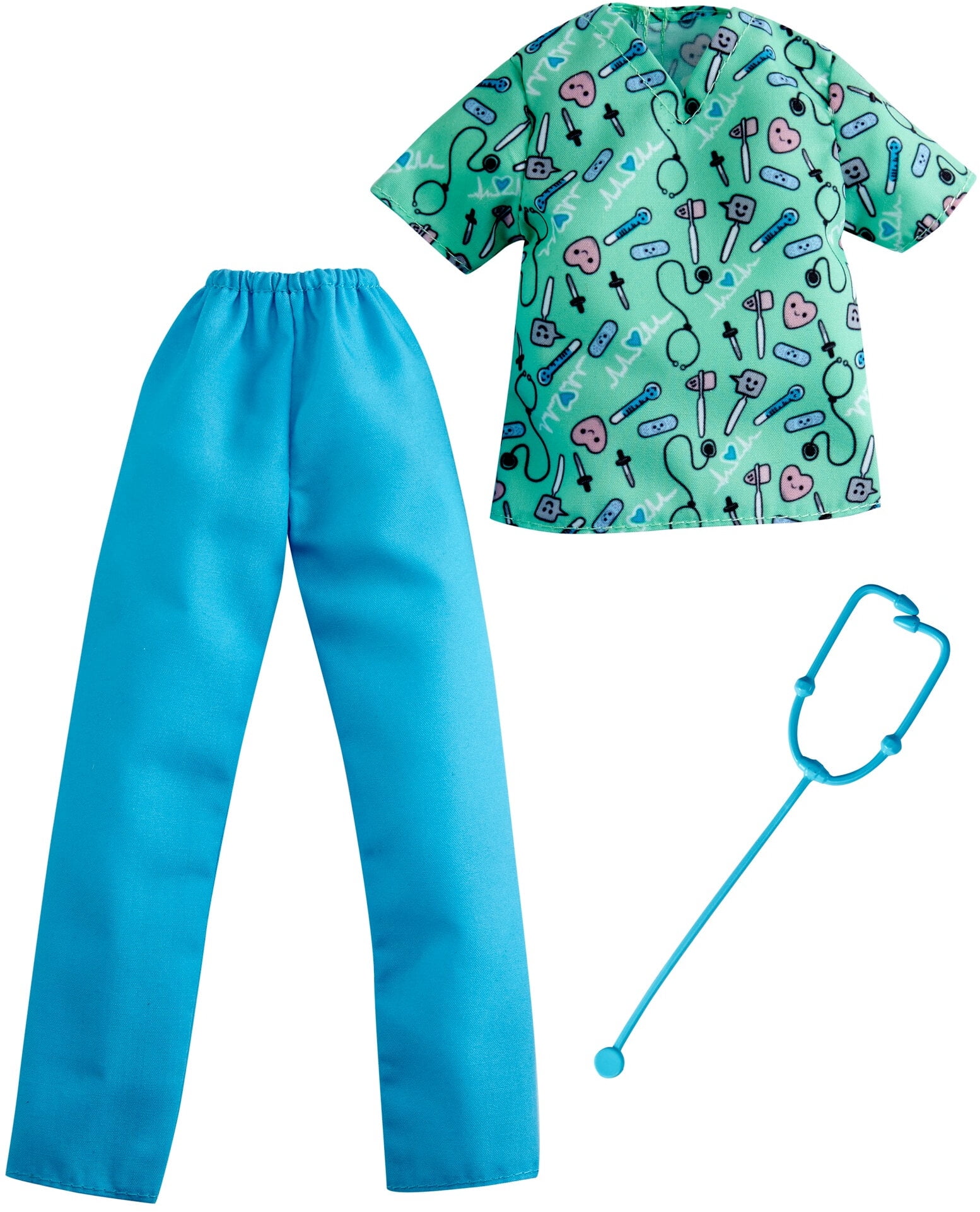 MATTEL Barbie KEN DOLL DR SCRUBS AND STETHESCOPE CLOTHES SET NEW NO BOX