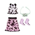 thumbnail image 1 of Barbie Fashion Pack of Doll Clothes, Complete Look Set with Cow-Print Top, Polyester, 1 of 4