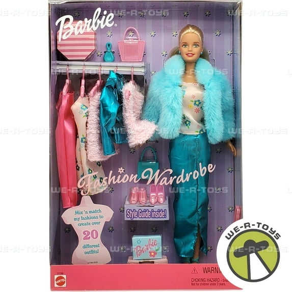 Barbie Fashion Wardrobe Doll Mix and Match to Create 20 Different Outfits 1999