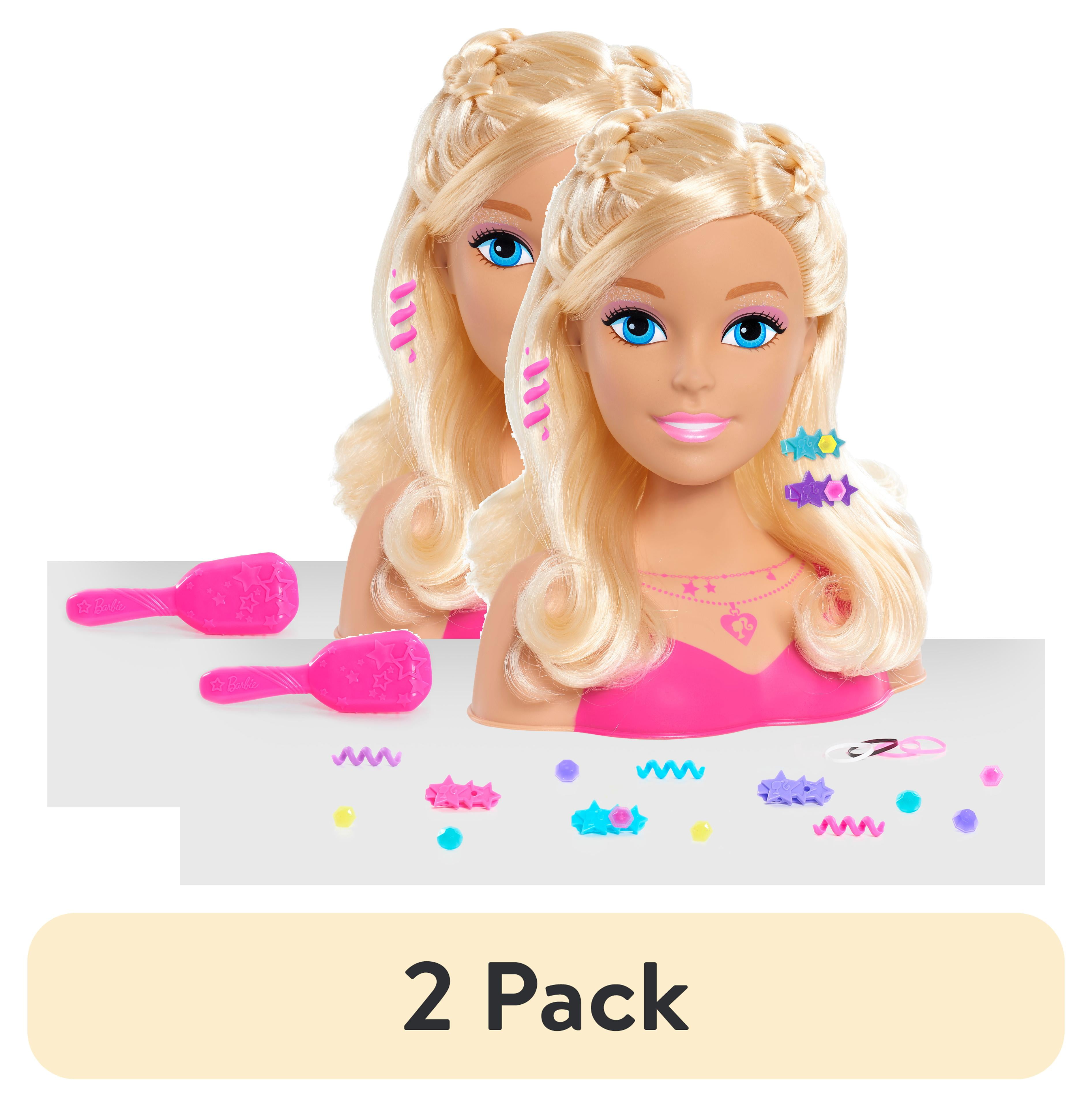  Barbie Fashionistas 8-Inch Styling Head, Brown Hair, 20 Pieces  Include Styling Accessories, Kids Toys for Ages 3 Up by Just Play : Toys &  Games