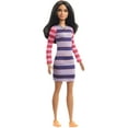thumbnail image 1 of Barbie Fashionistas Doll #147 With Long Brunette Hair & Striped Dress, 1 of 6