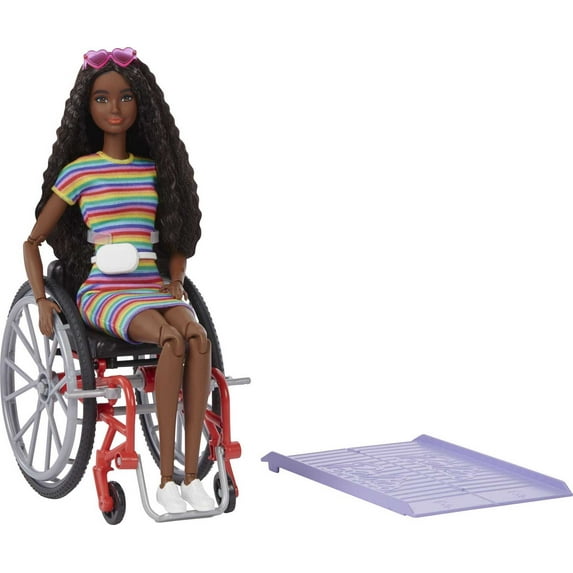 Barbie Fashionistas Doll #166 with Wheelchair & Crimped Brunette Hair