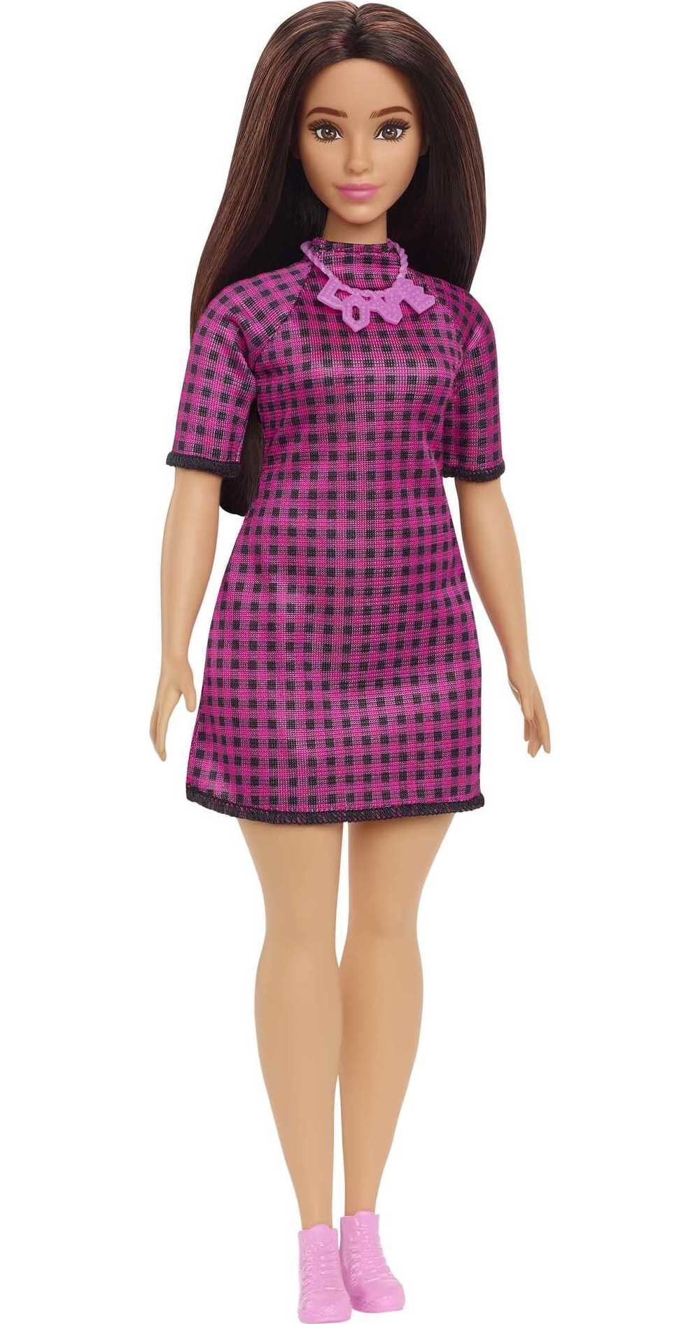 Barbie Fashionistas Doll #188 in Checkered Dress with Curvy Shape ...