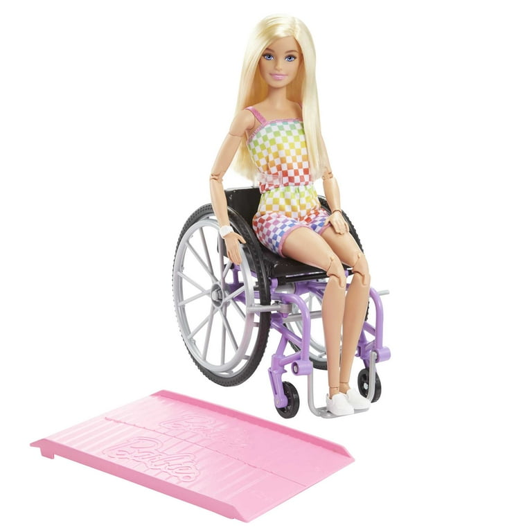 Barbie Fashionistas Doll #194, Toy Barbie with Wheelchair, Ramp