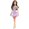 thumbnail interactive-video image 1 of Barbie Fashionistas Doll #234 in Sequined Purple Dress and Silvery Accessories, Brown Hair, 1 of 8