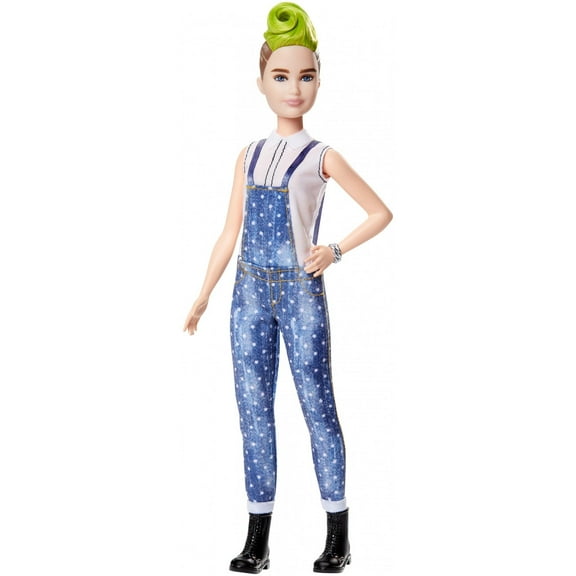 Barbie Fashionistas Doll, Petite Body Type with Denim Overalls