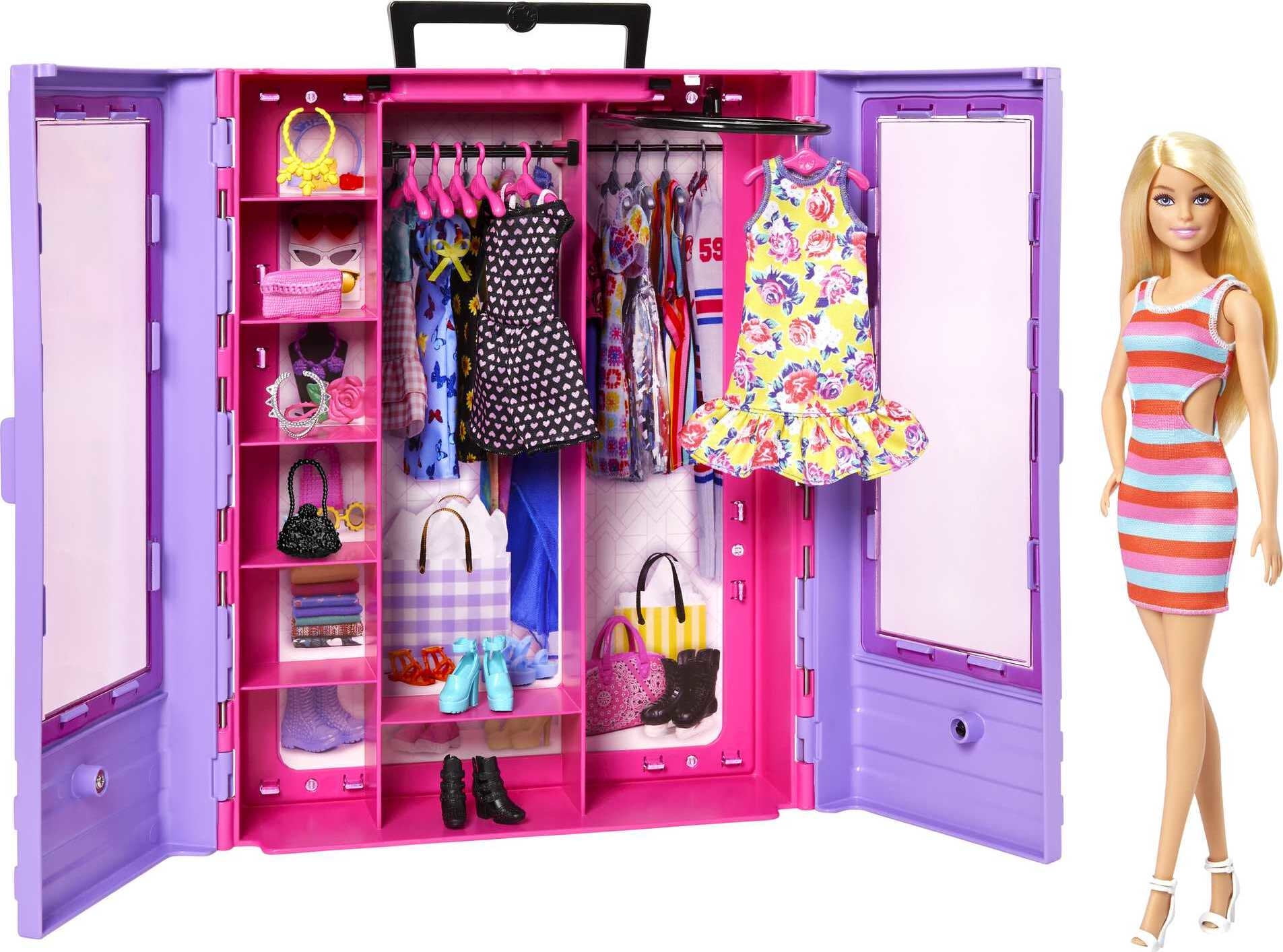 Barbie Fashionistas Doll and Ultimate Closet Playset with Clothes and  Accessories