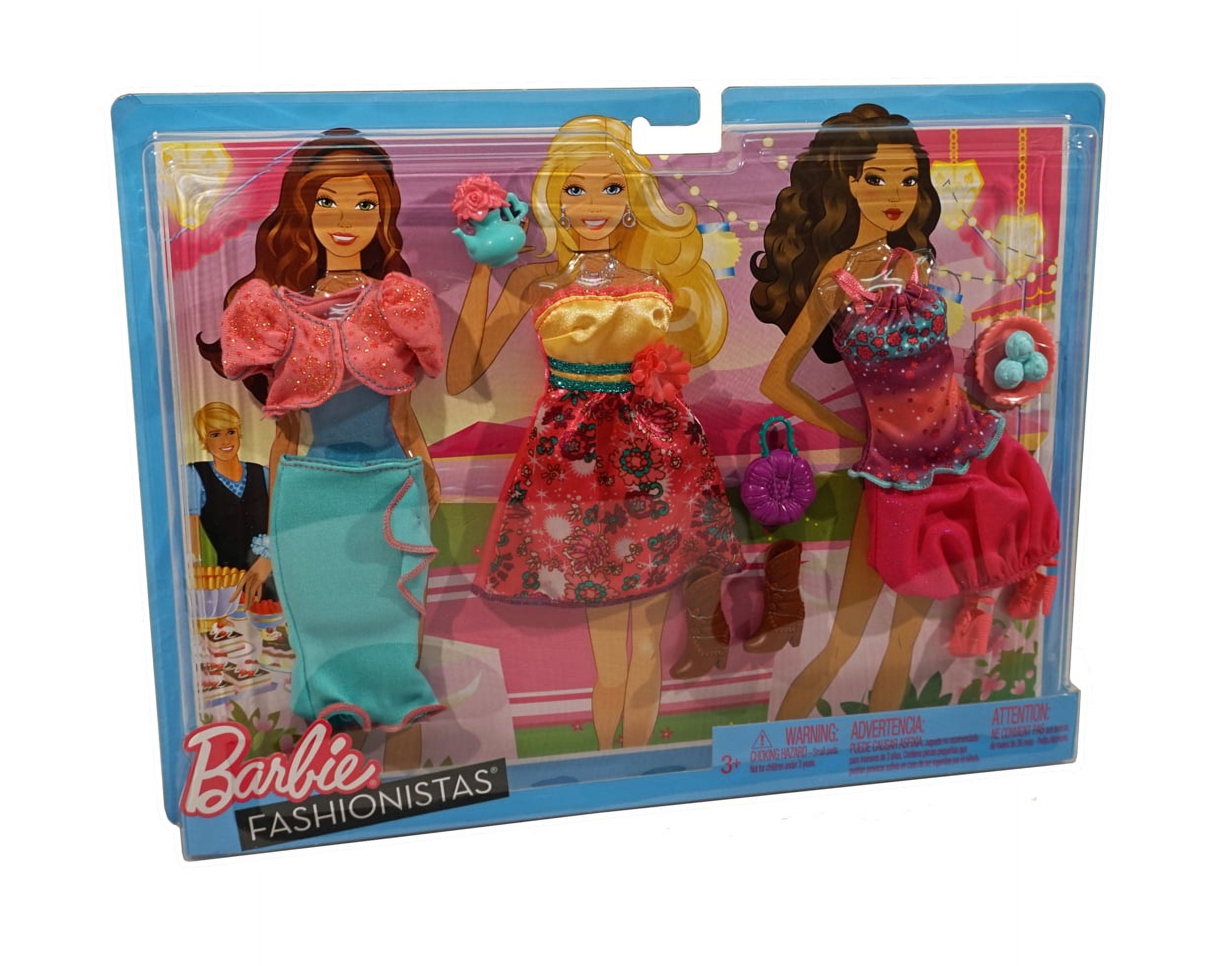 Barbie Fashionistas Tea Party Outfits - Contains 3 Doll Outfits ...