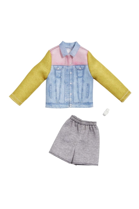 Fashions Ken Doll Clothes, Set with Denim Jacket, Shorts & Accessory (1 Outfit)