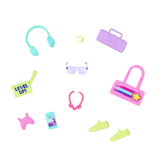 Barbie Accessories, Themed Storytelling Packs for Barbie Dolls, 11 Fashion Accessories in Each Set