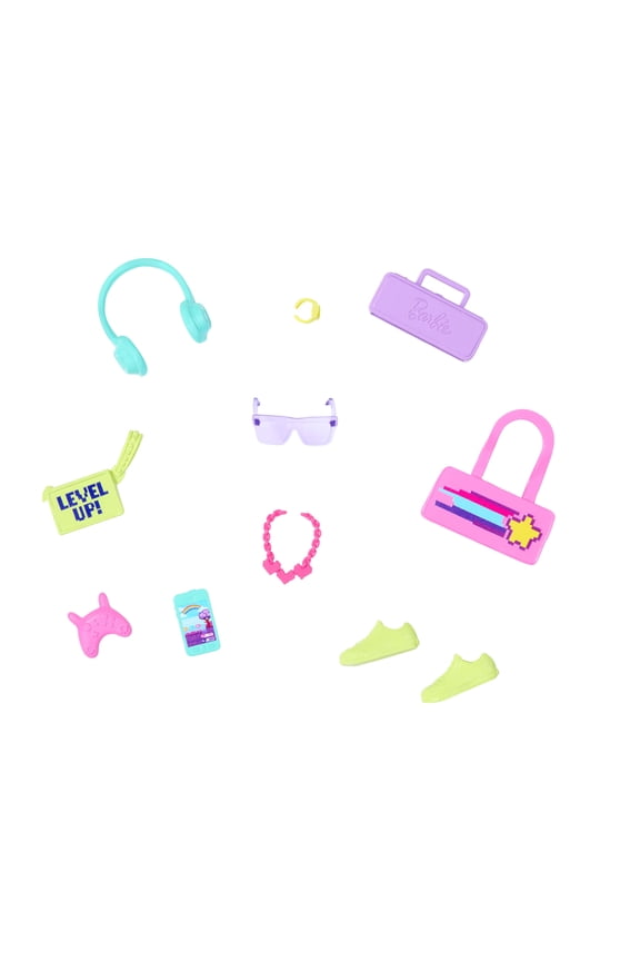 Accessories, Themed Storytelling Packs for Barbie Dolls, 11 Fashion Accessories in Each Set
