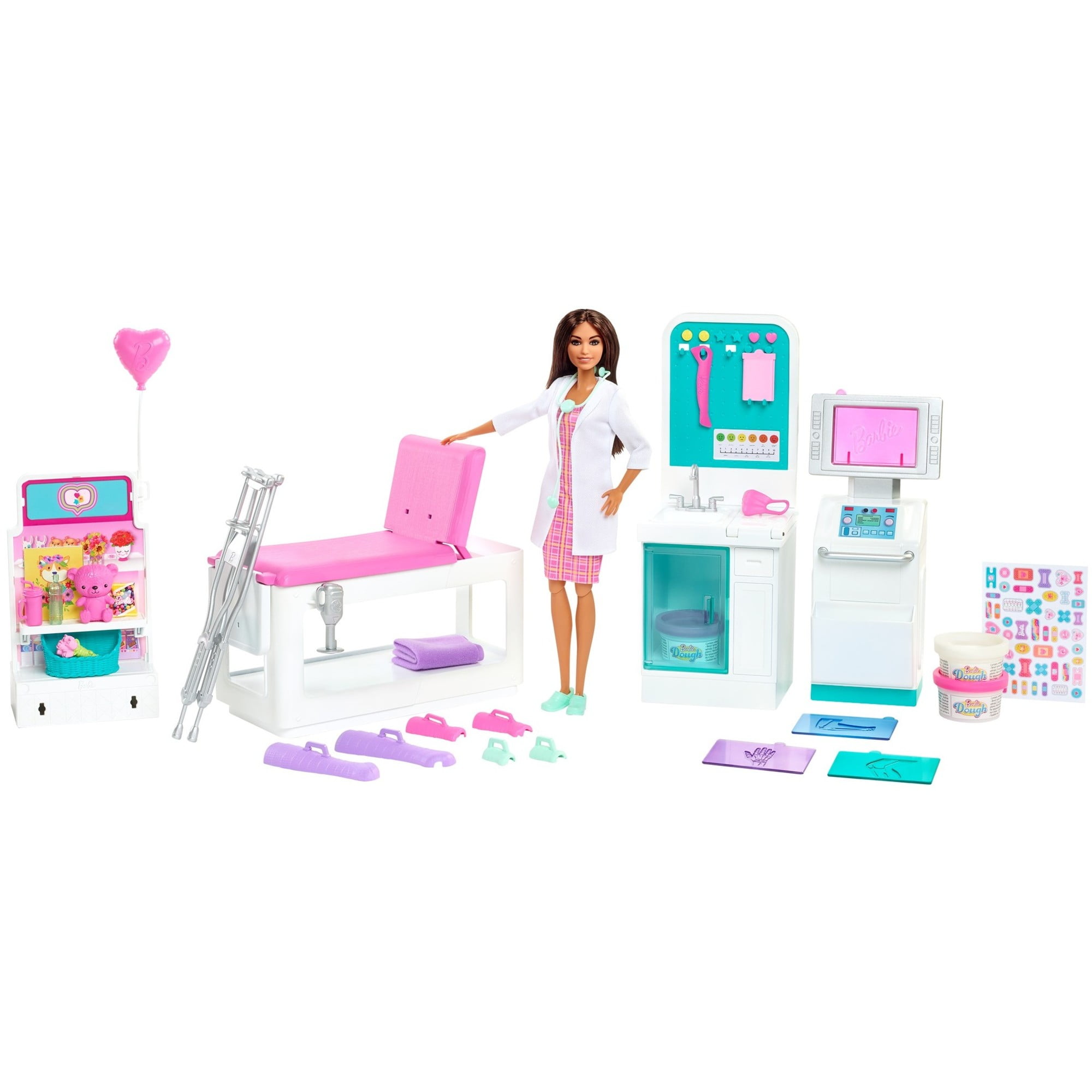 Barbie Fast Cast Clinic Doll & Playset, Brunette Doll & 30+