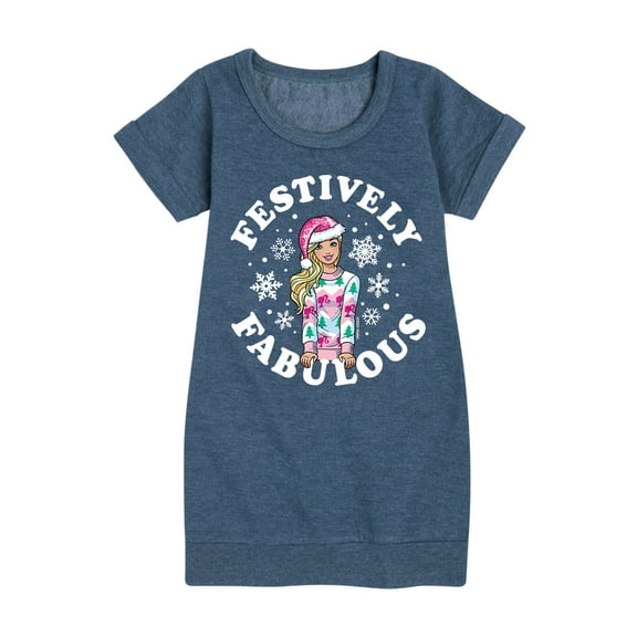 Barbie - Festively Fabulous - Toddler And Youth Girls Fleece Dress
