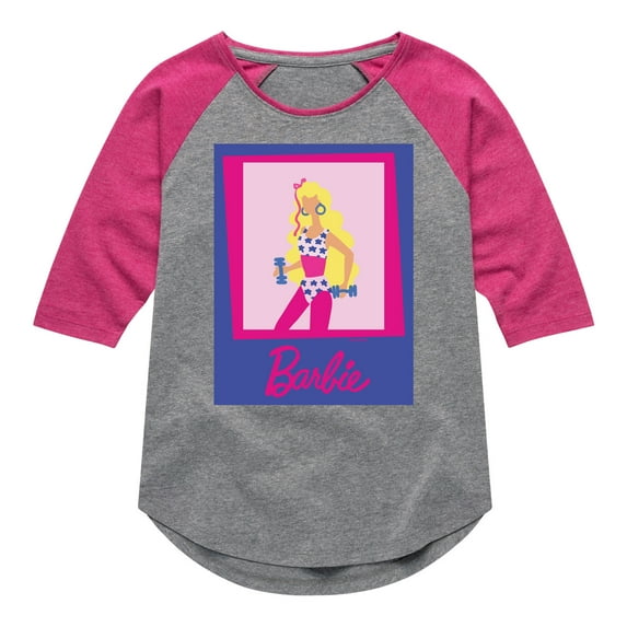 Barbie - Fitness Barbie - Work Out - Toddler And Youth Girls Raglan Graphic T-Shirt