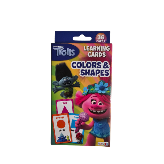 Trolls Colors & Shapes Learning 36 Flash Cards