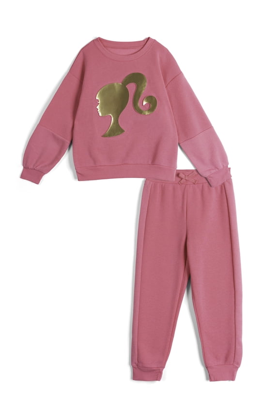 Fleece Pullover Sweatshirt and Jogger Pants Outfit Set Toddler to Big Kid