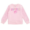 thumbnail image 1 of Barbie Fleece Pullover Sweatshirt with Faux Fur Sleeves Toddler to Big Kid, 1 of 5