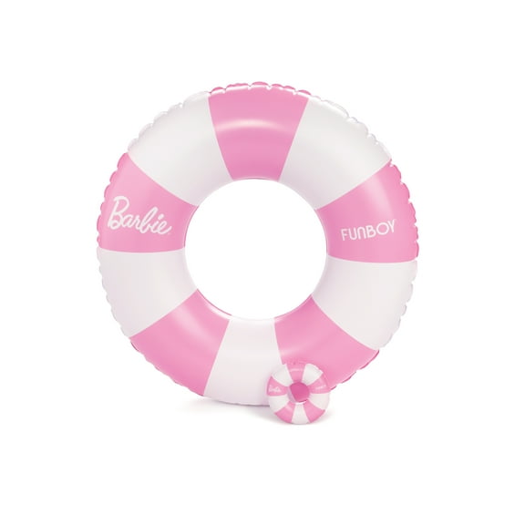 Barbie⢠+ Float Life by Funboy Pink & White Striped 34" Kids Tube & Barbie Doll Matching Tube