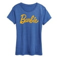 thumbnail image 1 of Barbie - Floral Filled Logo - Women's Short Sleeve Graphic T-Shirt, 1 of 4