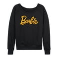thumbnail image 1 of Barbie - Floral Pattern Logo Filled - Women's Lightweight French Terry Long Sleeve Shirt, 1 of 4