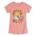 thumbnail image 1 of Barbie - Floral Portrait - Youth Girls Fitted Short Sleeve T-Shirt, 1 of 4