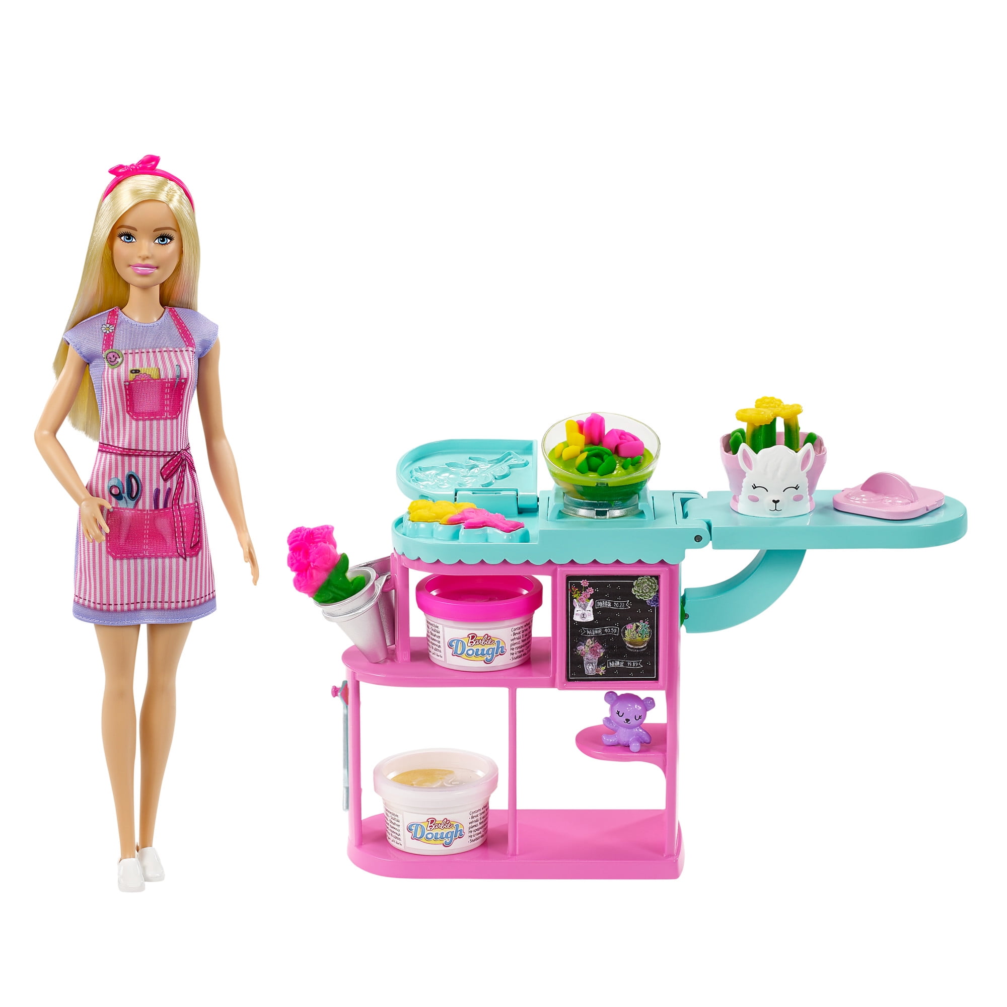 Barbie Florist Doll Playset with Flower Station and Dough