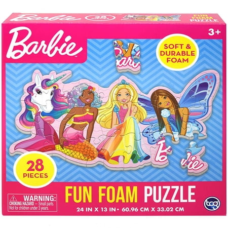 Barbie Foam Puzzle Mat Boxed- SOFT & DURABLE FOAM, 24" X 13"