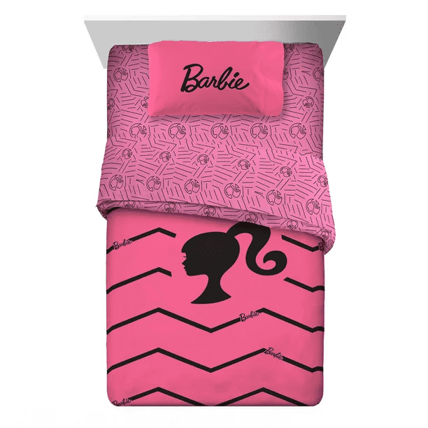 Barbie Full Reversible Comforter and 4 Piece Full Sheet Set
