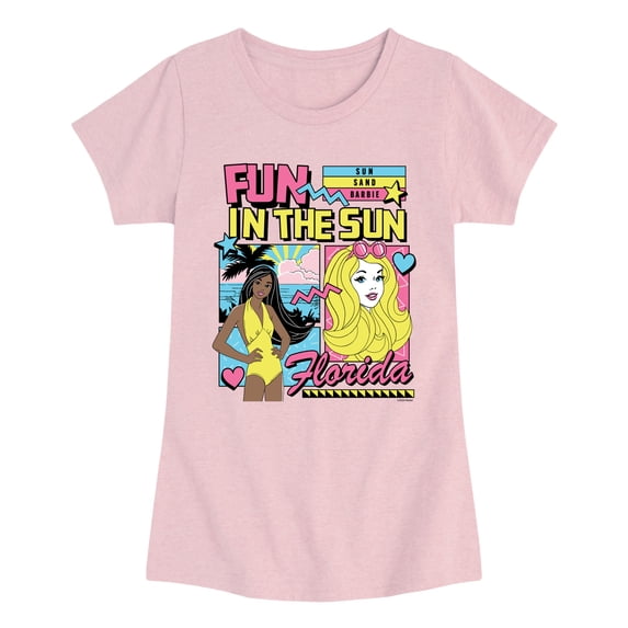 Barbie - Fun in the Sun Florida - Youth Girls Fitted Short Sleeve T-Shirt
