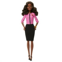 Barbie Future Leader Doll with Dark Brown Hair, 2 Golden Bracelets & Pin, Includes Sticker