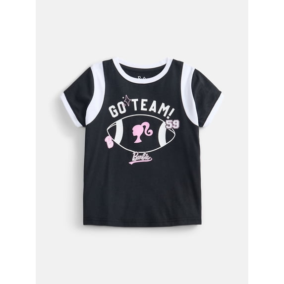Barbie Girls Graphic Game Day Tee with. Short Sleeves, Sizes 4-16