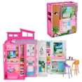thumbnail image 1 of Barbie Getaway House, Doll House Playset with 4 Play Areas, 2 Chairs, 360-Play & Accessories, 1 of 6