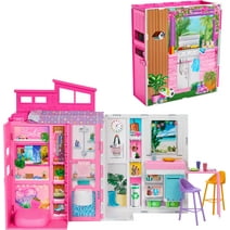 Barbie Getaway House, Doll House Playset with 4 Play Areas and 11 Decor Accessories