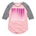 thumbnail image 1 of Barbie - Girl Power in Illusion Wave - Toddler And Youth Girls Raglan Graphic T-Shirt, 1 of 4